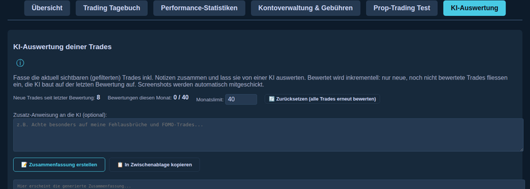 KI-Auswertung der Trades
